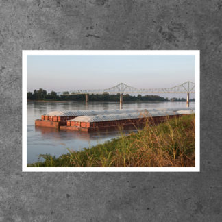 Barges along the Mississippi
